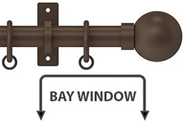 Arc 25mm Metal Bay Window Pole Mocha, Ball