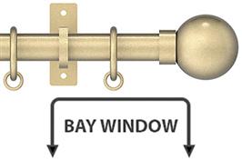 Arc 25mm Metal Bay Window Pole Soft Brass, Ball