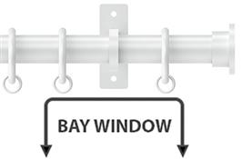 Arc 25mm Metal Bay Window Pole, China White, Disc