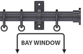 Arc 25mm Metal Bay Window Pole Gunmetal, Disc