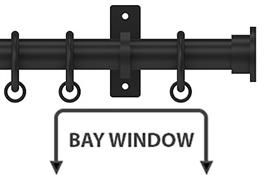 Arc 25mm Metal Bay Window Pole Soft Black, Disc