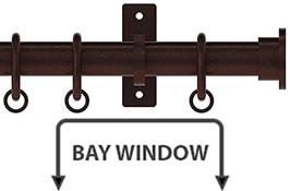 Arc 25mm Metal Bay Window Pole, Bronze, Disc