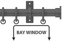 Arc 25mm Metal Bay Window Pole Lead, Hammered Disc