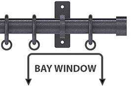 Arc 25mm Metal Bay Window Pole Gunmetal, Stud