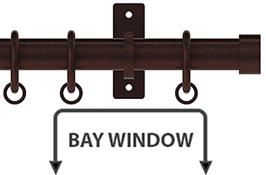 Arc 25mm Metal Bay Window Pole Bronze, Stud
