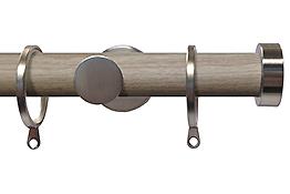 Swish Soho 28mm Metal Woodgrain Pole Chic Satin Steel