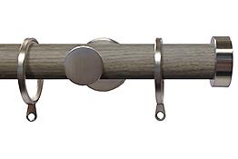 Swish Soho 28mm Metal Woodgrain Pole Jazz Satin Steel
