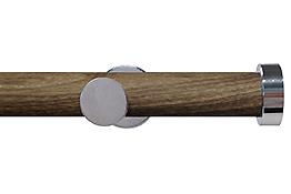 Swish Soho 28mm Metal Woodgrain Eyelet Pole Minx Chrome