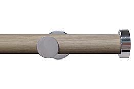 Swish Soho 28mm Metal Woodgrain Eyelet Pole Chic Satin Steel