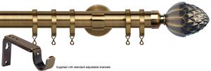 Speedy 35mm Poles Apart Metal Pole Standard Antique Brass Acorn