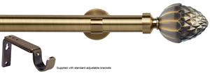 Speedy 35mm Eyelet Standard Pole, Antique Brass, Acorn