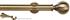 Speedy 35mm Poles Apart Metal Eyelet Pole, Long Stem, Antique Brass, Globe