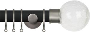 Renaissance Accents 35mm Cool Black Cont Pole, Titanium Crackled Glass