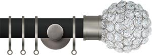 Renaissance Accents 35mm Cool Black Cont Pole, Titanium Crystal Bead