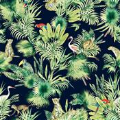 Chatham Glyn Tropical Velvets Monteverde Midnight Fabric