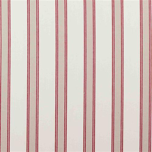 Clarke & Clarke Ticking Stripes Oxford Red Fabric