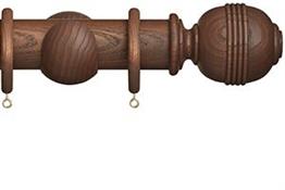 Hallis Eden 45mm Wood Pole Cocoa Ridged Ball