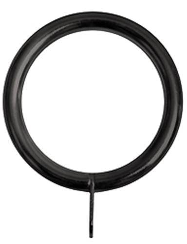 Renaissance 19/16mm Extensis Metal Curtain Pole Rings, Black Nickel