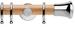 Neo 35mm Oak Wood Pole, Chrome, Trumpet