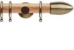 Neo 35mm Oak Wood Pole, Spun Brass, Bullet
