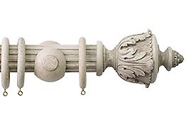 Jones Florentine 50mm Fluted Pole, Cup, Putty, Acanthus