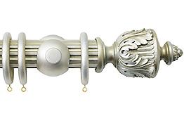 Jones Florentine 50mm Fluted Pole, Cup, Champagne Silver, Acanthus