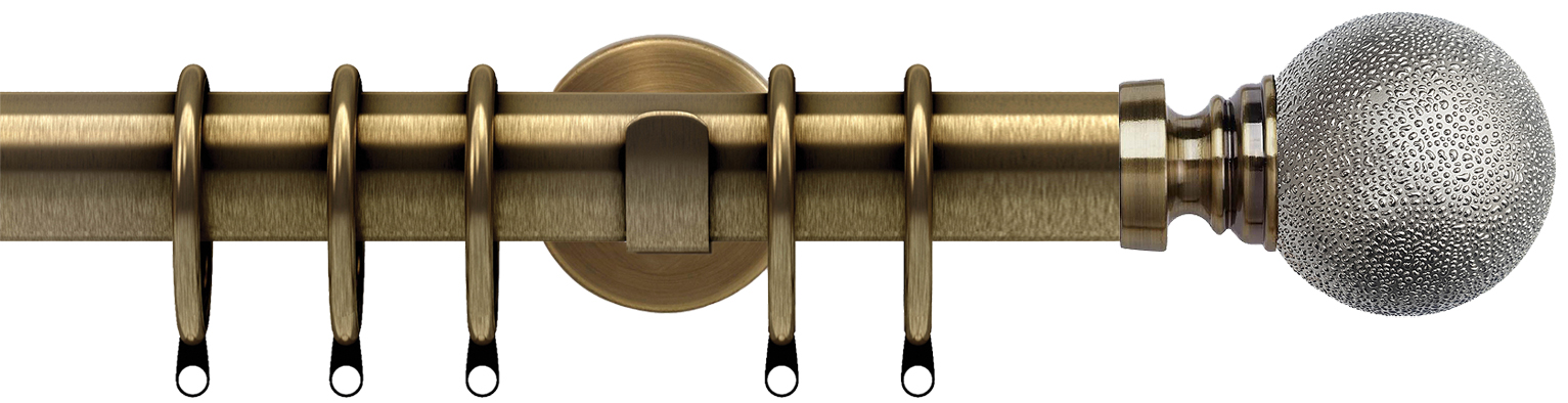 Speedy 35mm Poles Apart IDC Metal Pole Antique Brass, Textured Ball